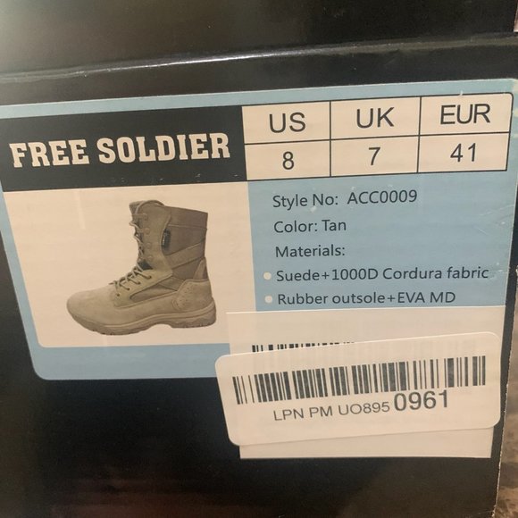 NWT FREE SOLDIER SUEDE LEATHER MILITARY TACTICAL WATERPROOF COMBAT BOOTS 8 - Picture 8 of 11